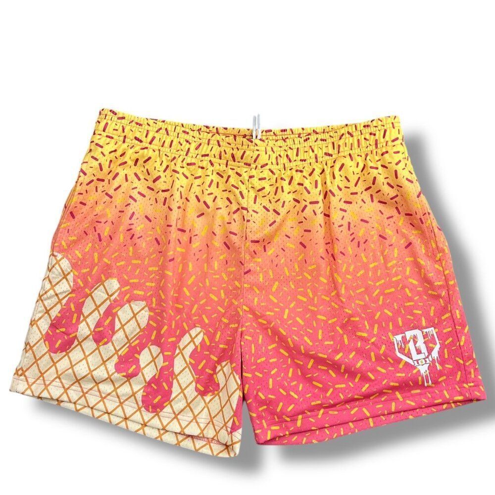 NWT Baseball Lifestyle 101 Men's Ice Cream Shorts Strawberry Banana Size XL